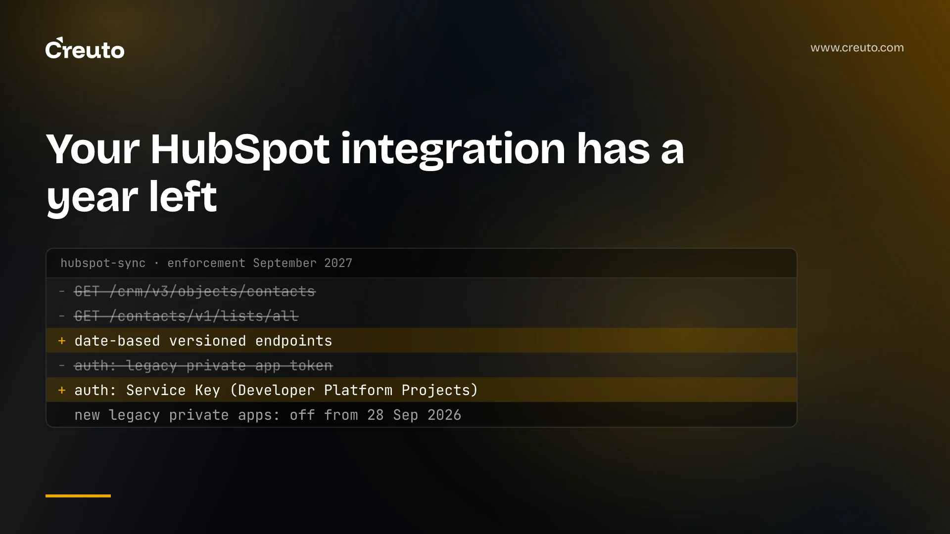 HubSpot API deprecation: v1–v3 unsupported, private apps next