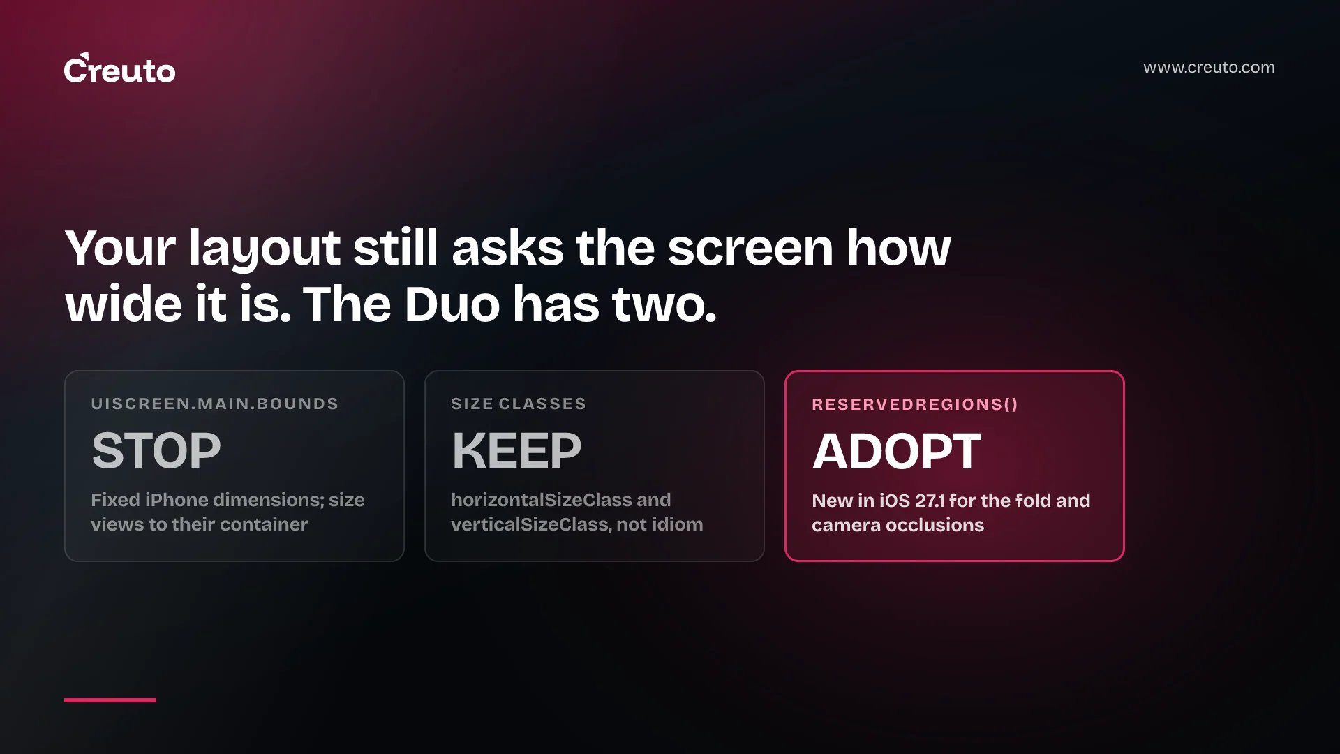 iPhone Duo API checklist: the layout code that will break