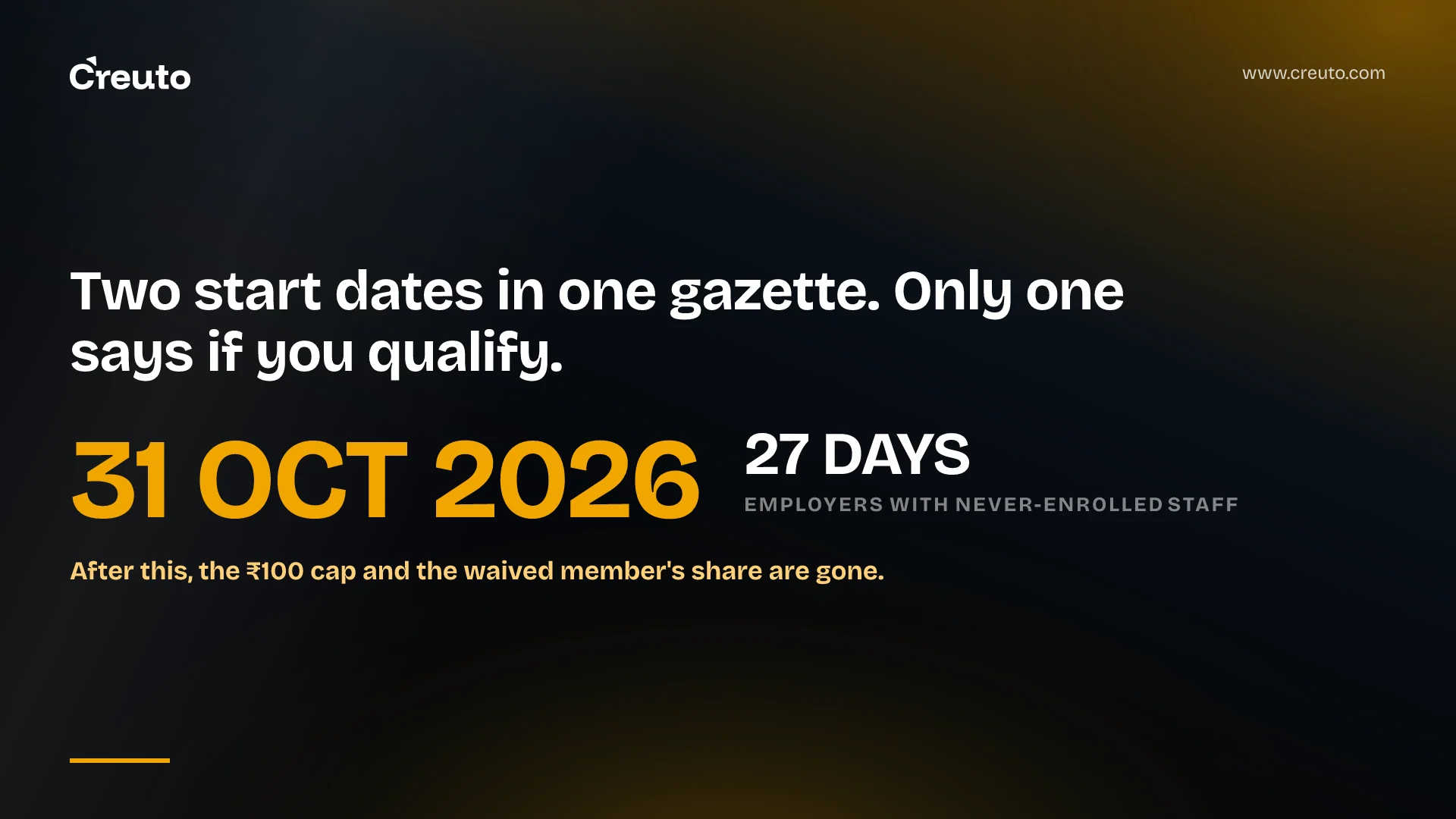 Employees Enrolment Campaign 2026 closes 31 October: ₹100