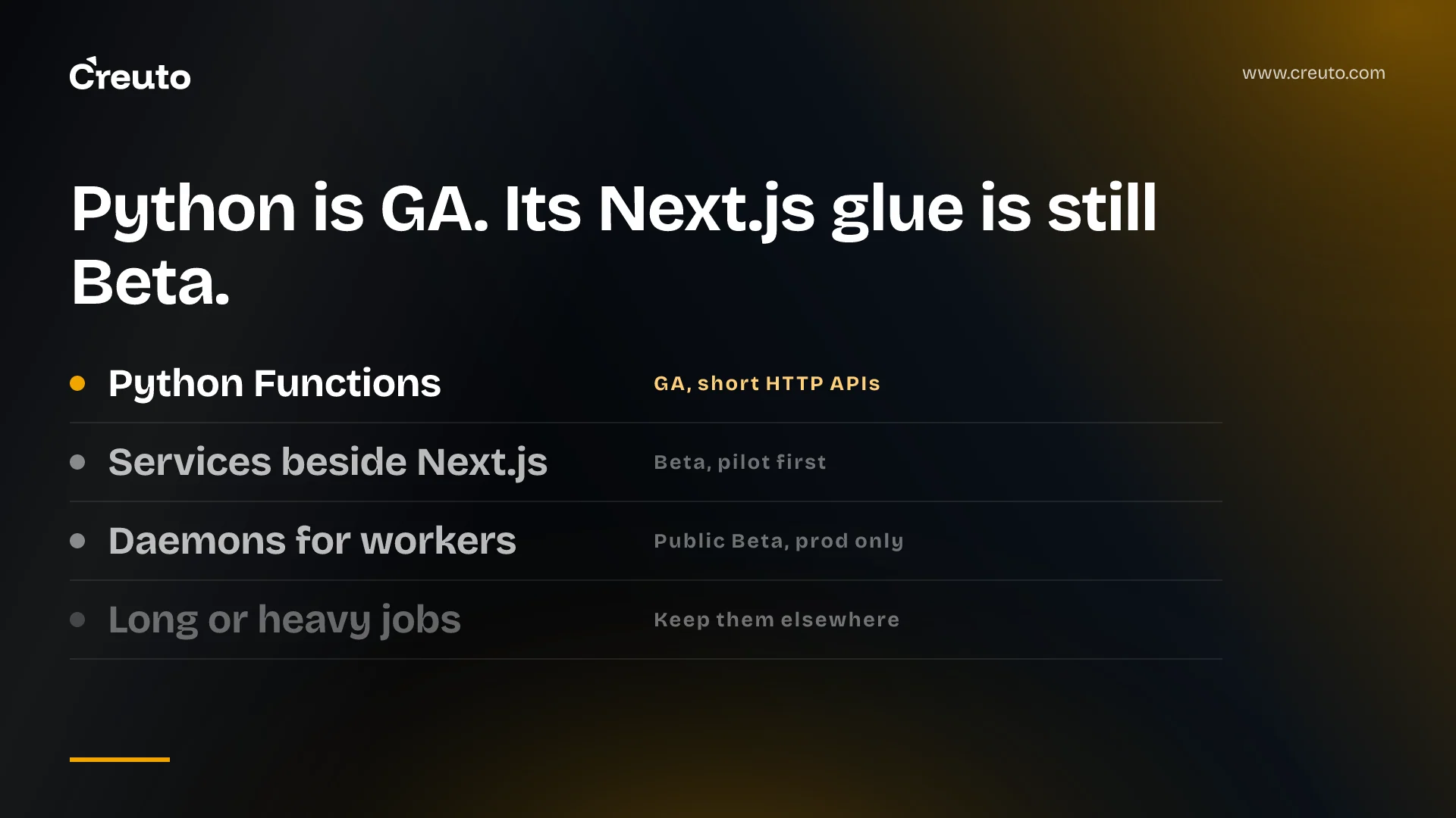 Python on Vercel is GA, but its Next.js glue is still Beta