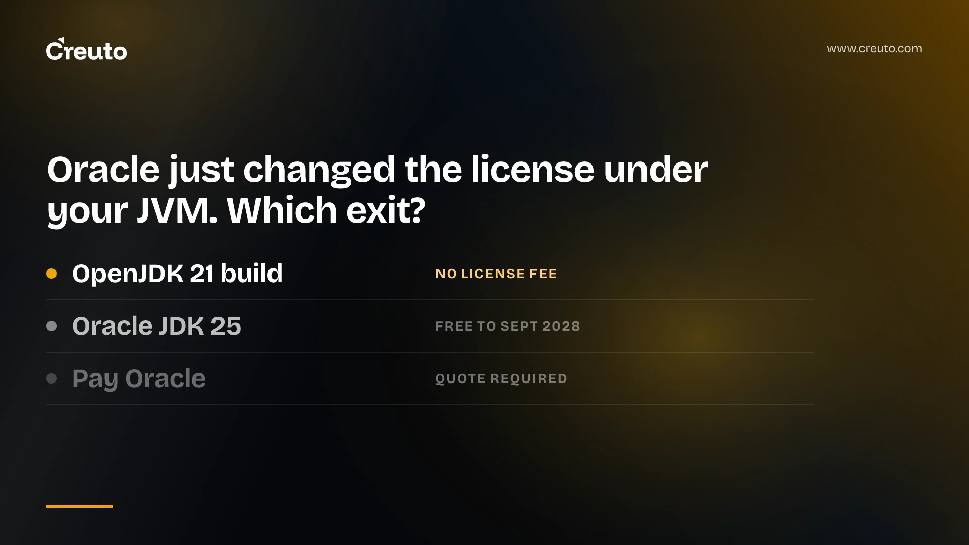Oracle JDK 21 license: from 21.0.13, no longer free for all